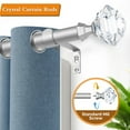 thumbnail image 2 of KAMANINA 3/4" Single Curtain Rod with Acrylic Diamond Finial, 48 - 84", Bronze, 2 of 7