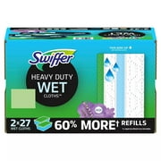 Swiffer Sweeper Heavy Duty Multi-Surface Wet Cloth Refills, Lavender (54 Count)