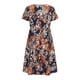 thumbnail image 5 of ICHUANYI Clearance Fashion Casual Summer Round Neck Floral Dress Short Sleeve Women A-Line Women's Dress Dresses(Orange, XL) ICHUANYI WER2023081201666, 5 of 8