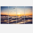 thumbnail image 2 of Orange Tinged Sea Waters at Sunrise - Beach Photo Canvas Print, 2 of 3