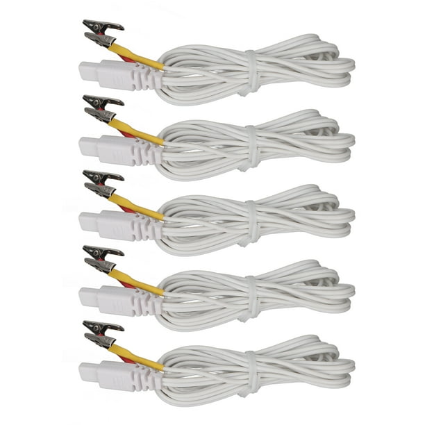 Cable De Prueba De Electrodo Con Clip, 5 Piezas De Tamaño Potable, Masaje Terapéutico Simulado, Cable De Electrodo Con Clip Para Masajeador Adelgazante