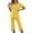 Yellow, variant on NominalSnug Womens Pajamas Set Short Sleeve Top and Capri Pants Lightweight Sleepwear Comfy Pjs Lounge Set with Pockets