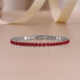 thumbnail image 2 of JeenMata 5.5 TCW July Ruby - Princess Cut Birthstone Tennis Bracelet for Women Eternity Design - White Gold Plating, Birthday, Anniversary, Valentine's Day Gift, 2 of 6