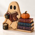 Ghost Inatural Wooden Block 3 Layer Ghost Theme Natural Wood Shelf Display Halloween ...