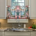 thumbnail image 2 of Yayeee Kitchen Curtains Tier Pair Light Filtering 27"x24" Rod Pocket Short Cafe Window Panel, Pink Boat, 2 of 7
