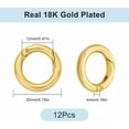 thumbnail image 2 of 1 Box 12Pcs Real 18K Gold Plated Spring O Rings Round Snap Hook Carabiner Brass 20mm Circle Trigger Gate Ring Keyring Buckle Clasps for Purse Jewelry Bags Lanyard Keychain Supplies DIY Craft, 2 of 6