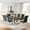 Silver Black Table & Silver Balck Chair, variant on 69" Modern Faux Marble Dining Table Set for 6, Stainless Steel Dining Table with 6 Upholstered High-Back Dining Chairs, Dining Room Kitchen Apartment Furniture