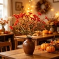 thumbnail image 3 of Fall Artificial Orange Flower Bouquet, Plastic Autumn Blooms for Thanksgiving, Halloween & Home Decor, 3 of 5