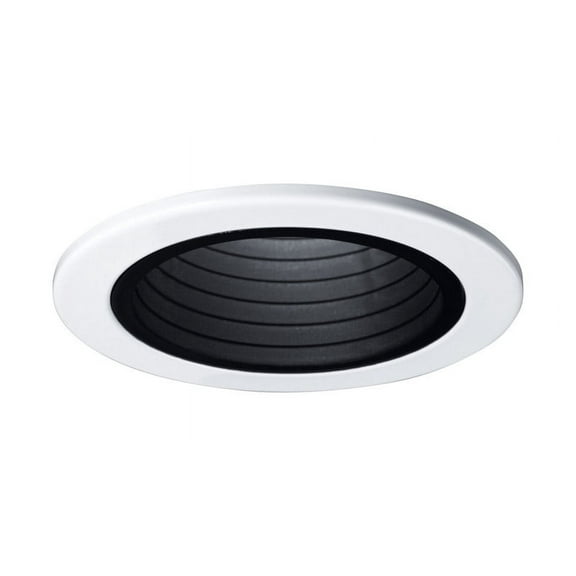 Open Box Cooper Lighting RE-4001BB 4 in. Recessed Lighting Plastic Step Baffle with White Trim Ring - Black