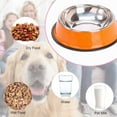 thumbnail image 4 of Cuencos de acero inoxidable para perros, antideslizantes, apilables, para comida y agua (paquete de 2), 4 of 5