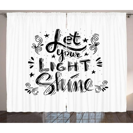 Motivational Curtains 2 Panels Set Hipster Style Doodle