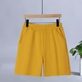 thumbnail image 3 of LYHaoo Boys Shorts For Toddler To Teen Comfortable Loose Fit Casual Summer Play Shorts Elastic Waist Active Outdoor Wear School Uniform Sizes 5-6 Years Yellow, 3 of 3