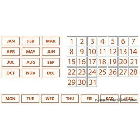 

Whiteboard Calendar Magnet Bundle (Dates Days Of The Week Months) By (Burnt Orange Inverted 0.5 X0.5 )