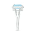 thumbnail image 3 of ANGARA Natural Emerald-Cut 2 ct Aquamarine Split Shank Halo Ring in 14K White Gold for Women (Size-9x7mm) | March Birthstone, Birthday, Anniversary, Jewelry Gift for Women | Natural Aquamarine Ring, 3 of 10