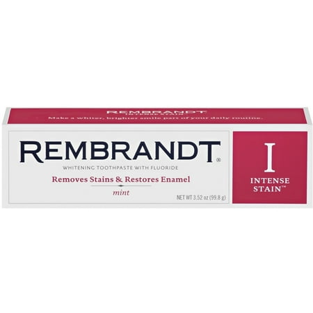 - 2 Pack - Rembrandt Whitening Toothpaste Intense Stain, Mint 3.52 oz