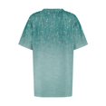thumbnail image 4 of UoCefik Plus Size Tops for Women Summer Floral Print Tunic Spring Tops V Neck Short Sleeve Shirts Dressy Casual Blouse Cyan L, 4 of 5