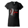 thumbnail image 2 of Wild Bobby, Baseball Fingerprint It's In My DNA, Sports, Women Standard V-Neck Tee, Black, X-Large, 2 of 5