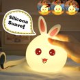 thumbnail image 3 of Luz de noche LED recargable, lámpara colorida de conejo lindo, lámpara de golpeteo, alimentación nocturna, dormitorio de bebé y regalo de Navidad para niños, 3 of 5