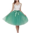 thumbnail image 2 of Xunlbb Midi Skirt, Womens Fashion Solid Color Bow 6th Floor Mesh Gauze Puff Skirt Oversized Skirt Gift for Women, Size M-XL, 2 of 4