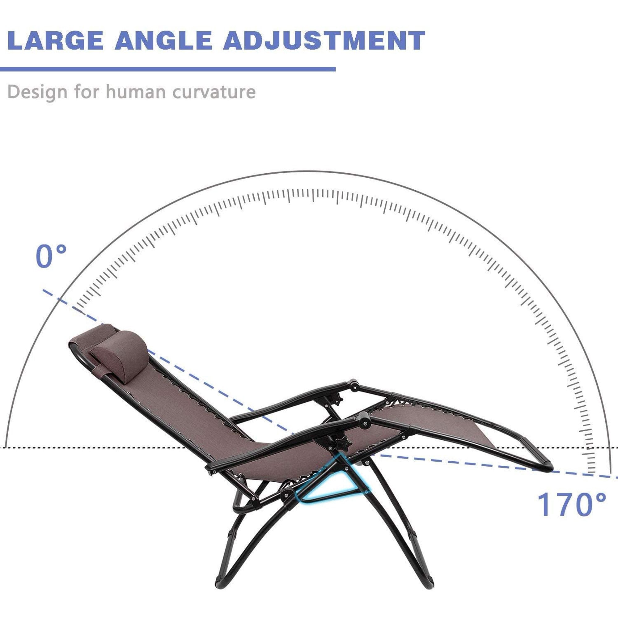 CozyBox Zero Gravity Chair Camp Reclining Lounge Chair Beach Chair Tanning Outdoor Lounge Patio Chair with Adjustable Pillow - image 2 of 2