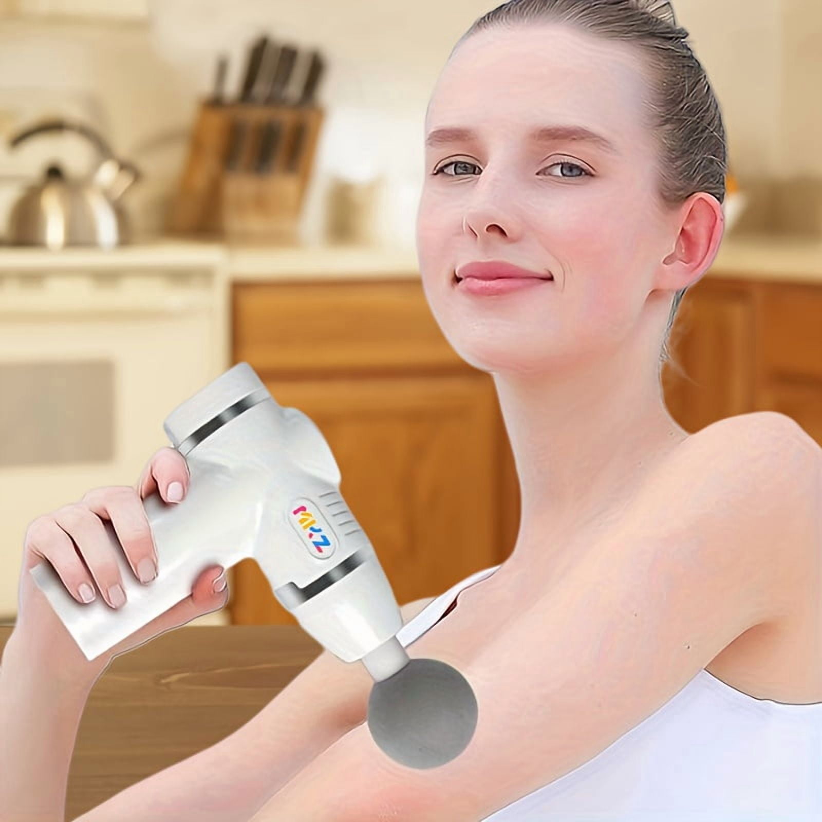 Charefin Digital Display Massage Gun 12 Massage Heads 8 Speeds Deep Tissue Muscle Massager Gun For Athletes，Black