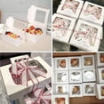 thumbnail image 3 of Cajas para Postres Blancas con Ventana,Cajas de Panadería para Pastelería,Fiesta festiva,cajas de Papel para Dulces,cupcakes,galletas, 3 of 4