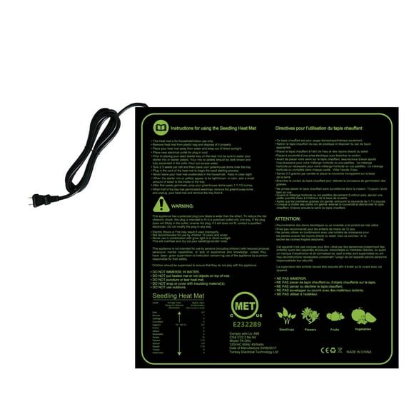 Qianli 1PCS Germination Greenhouse Waterproof Plant Heating Mat Accelerates Seed Germination(52×50cm), Heating Pad for Reptile and Amphibian, 45 Watts