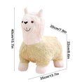 thumbnail image 3 of Chanana Llama-Shaped Footstool with Fleece Cover, Kids Seat/Footrest for Living Room, Green, 3 of 9