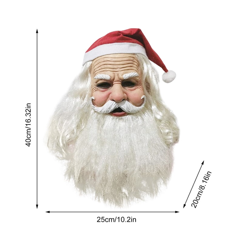 Noël Santa Claus Chapeaux Rouges Avec Moustache Blanche Et Barbes Vector Ensemble. Masque De