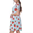thumbnail image 2 of Disketp Strawberry para Vestido de Manga Corta para Mujeres, Vestidos de Verano para Mujeres, Casual y Holgado para la Playa, 2 of 6
