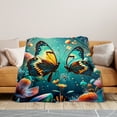thumbnail image 3 of Butterfly Multicolor Floral Wall Hanging Themed Cozy Fleece Blanket Soft Warm Comfortable For Sofa Bed Travel Camping Living Room Office Chair Polyester Gift For Family Or Friends, 3 of 10
