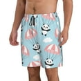 thumbnail image 2 of Kll Cute Panda Flying In The Sky Men'S Casual Summer Beach Shorts Hawaiian Shorts With Pockets-3x-Large, 2 of 9
