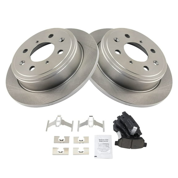 TRQ Rear Brake Pad & Rotor Kit Brake Pads Brake Rotor Ceramic Fits Select 1990-2001 Acura Integra 1992-2000 Honda Civic 1993-1997 Civic del Sol 1990-1991 CRX 1988-1991 Prelude