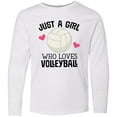 thumbnail image 3 of Inktastic Just a Girl Who Loves Volleyball Long Sleeve Youth T-Shirt, 3 of 5