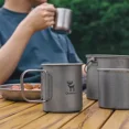 thumbnail image 3 of Qunature 375ml Outdoor Camping Cup Stainless Steel Coffee Mug Carabiner Hook, 3 of 5