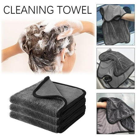 HAVELOR XXL Microfiber Drying Cloth 15.75 x 23.62 in Fast-Absorbing Streak-Free Towel for Quick Bathroom and Shower Cleanup(dark gray 3pcs)