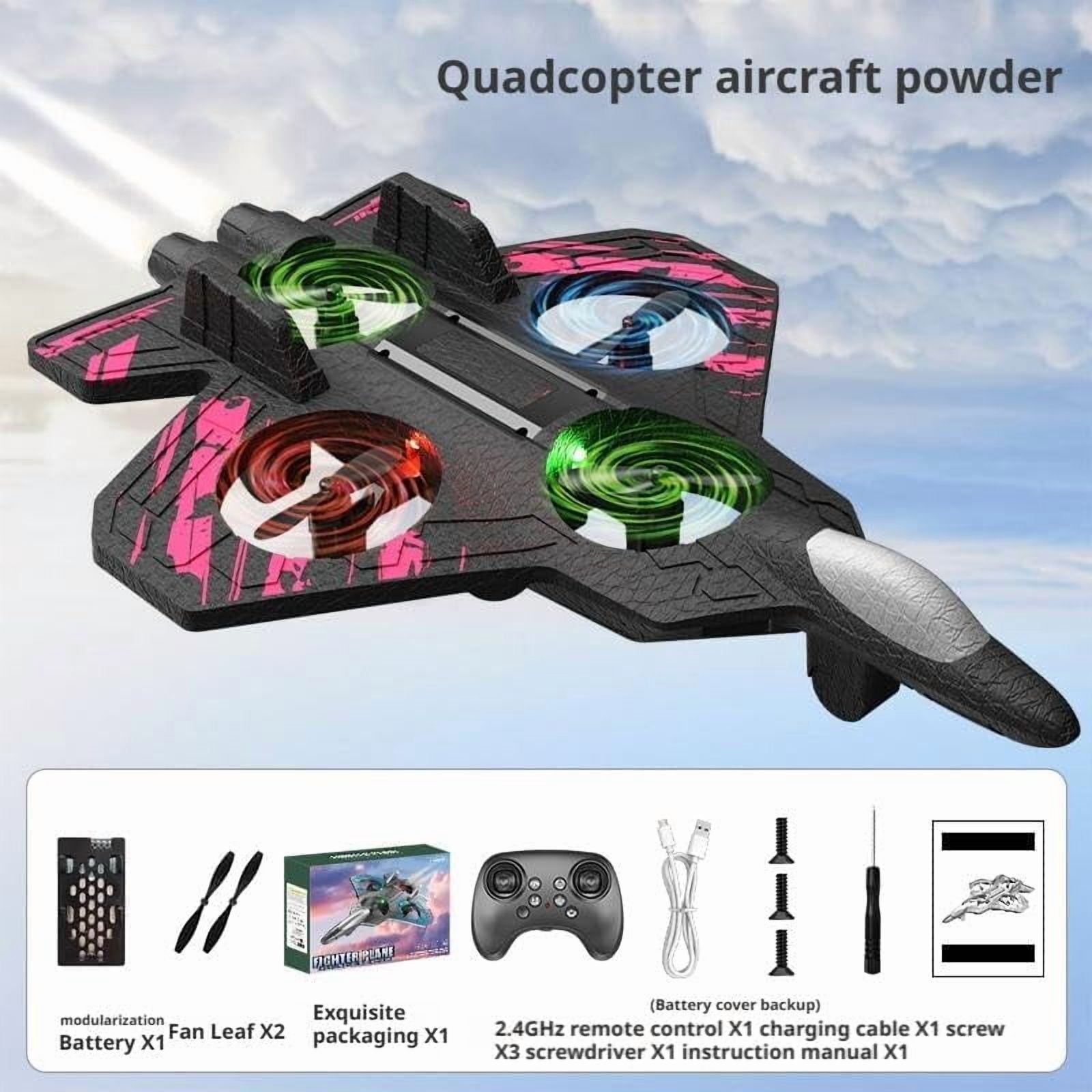 Skyriders RC Jet, Foam Remote Control Fighter Jet Airplane with 360° Flips & LED Lights, 2.4GHz Easy-Fly RC Stunt Plane Toy, Durable Drop-Resistant Jets Drone Great Christmas Birthday Gifts