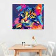 thumbnail image 2 of Orinice Colorful Rainbow Cat Digital Art Painting Pop Art Vibrant Paint Splatter  For Cat LoverUnframed - Premium  OnGloss Paper - Printed In The USA 20''X16'' 20x16in, 2 of 6