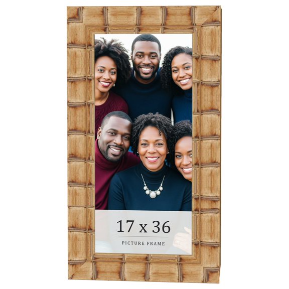 17x36 Frame Beige Real Wood Picture Frame Width 3 inches | Interior Frame Depth 0.5 inches |