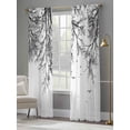 thumbnail image 3 of Black Branches Sheer Curtains 96 Inch Length 2 Panels Set, Botanical Dead Tree Birds Voile Window Treatment Semi Sheer Long Curtains Drapes for Bedroom/Living Room/Kitchen 52"x96"x2, 3 of 7