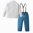 thumbnail image 5 of 18-24 Months Toddler Kids Boy 2Pcs Long Sleeves Gentleman Outfit Sets 12 18 Months 2T 3T 4T 5T 6T 7T Formal Bowtie Shirt Suspender Pants Wedding Dress Suits Infant Baby Outfits Set,Blue, 5 of 7