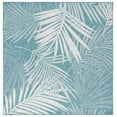 thumbnail image 2 of SAFAVIEH Beach House Declan Botanical Indoor/Outdoor Area Rug, Aqua/Ivory, 6'7" x 6'7" Square, 2 of 16