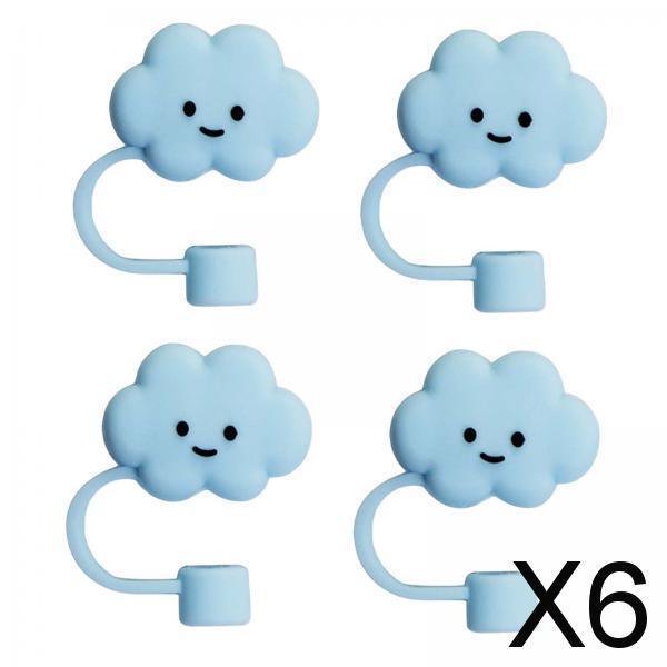 6x 4x Cubierta de Paja en Forma de Nubes, Tapa Protectora de Paja, Tapón de Paja, Regalos de Fiesta, Tapa de Puntas de Paja a Prueba de Polvo, Tapa de 6 piezas