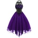 thumbnail image 1 of ICHUANYI Clearance Women Fashion Gothic Style Sexy Banquet Festival Dress Lace Chiffon Dress(Purple, XXL) ICHUANYI WER2023080708496, 1 of 4