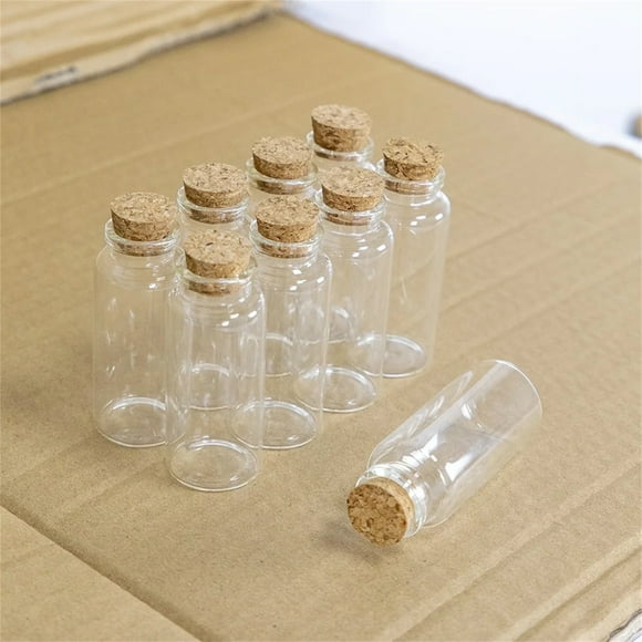 Empty Mini Bottle With Cork Stopper 30ml Glass Jars Idea For Wedding Small Wishing Bottles ！ Wavy Double Layer Glass Mug