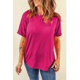 thumbnail image 6 of Women's Rose Red Casual Plain Crew Neck Tee - [ZhiHiMeRi] | (US 16-18)XL, 6 of 12