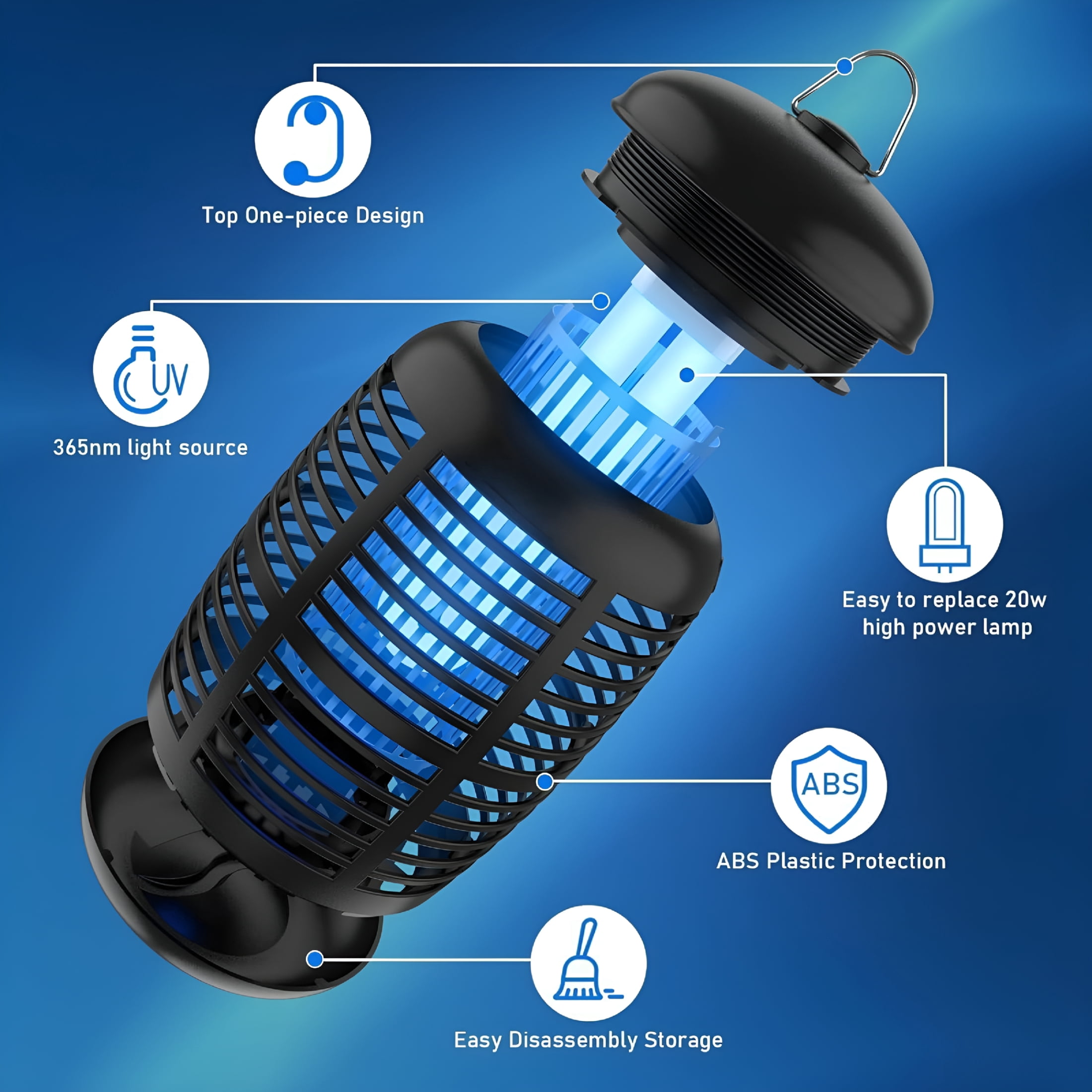 HIBIBUD Bug Zapper,Mosquito Zapper Fly Zapper for Outdoor & Indoor,Fly Traps for Backyard Patio Mosquito Zapper Indoor