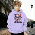 thumbnail image 2 of Boys Girls 100 Days of School Hoodie - Kids Letter Graphic Long Sleeve Preppy Back to School Sweatshirt, 2 of 4
