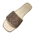 thumbnail image 2 of Women's Dressy Flat Sandals Slip On Summer Beach Sandals Gold 9, 2 of 7