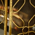 thumbnail image 5 of DecMode 53" x 31" Gold Metal Foldable Mesh Netting 3 Panel Geometric Fireplace Screen, 1-Piece, 5 of 13